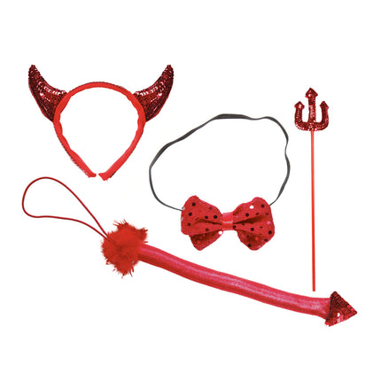 Zestaw akcesoriów na Halloween Devil 4 szt