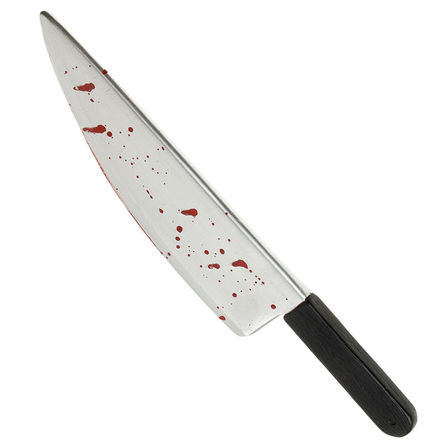 Fałszywy nóż na Halloween Krew 48 cm