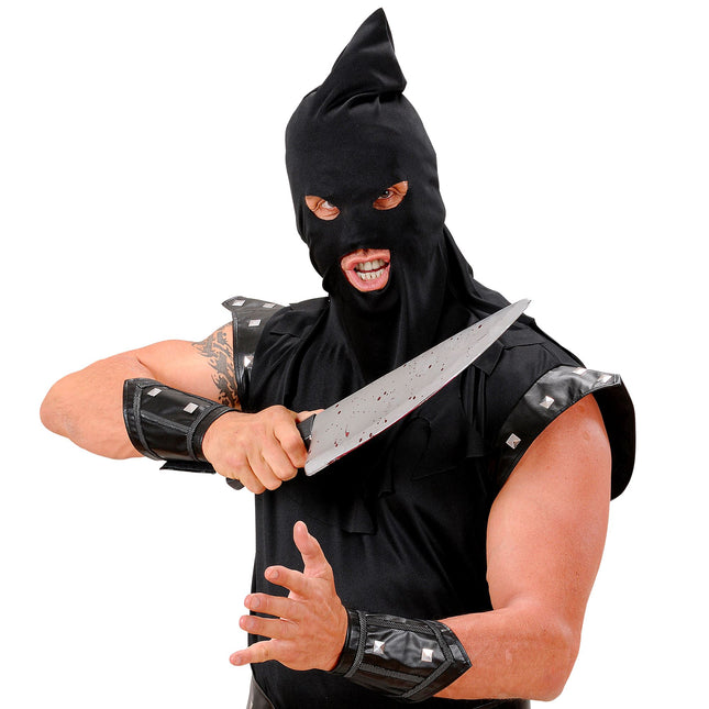 Fałszywy nóż na Halloween Krew 48 cm