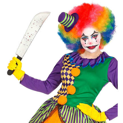 Halloweenowy sztuczny nóż z krwią 54 cm