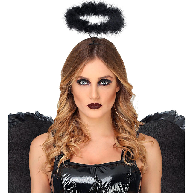 Opaska do włosów na Halloween Czarny Anioł