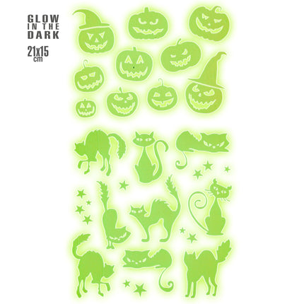 Naklejki na Halloween świecące w ciemności 21 cm