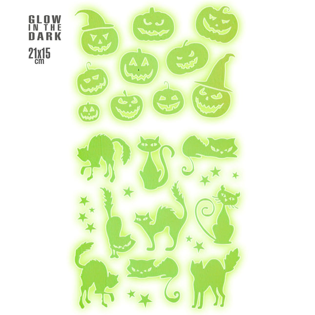 Naklejki na Halloween świecące w ciemności 21 cm