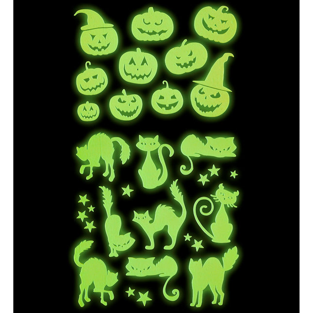 Naklejki na Halloween świecące w ciemności 21 cm