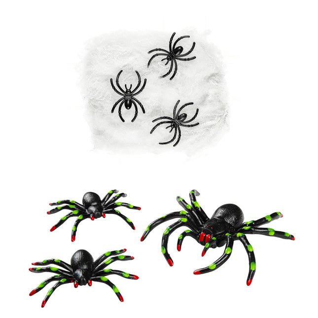 Halloweenowa pajęczyna z pająkami