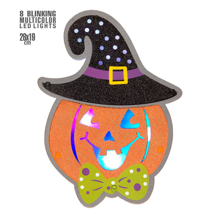 Halloweenowa dekoracja ścienna Dynia ze światłem