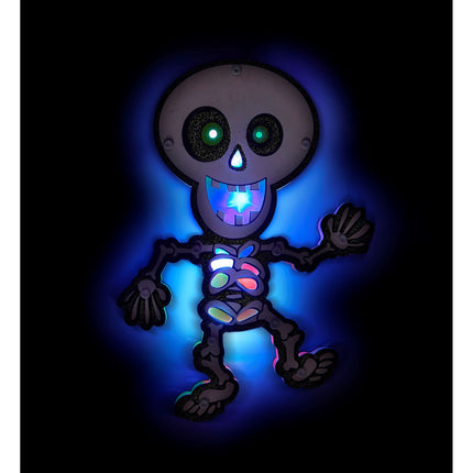 Halloweenowa dekoracja ścienna Szkielet ze światłem