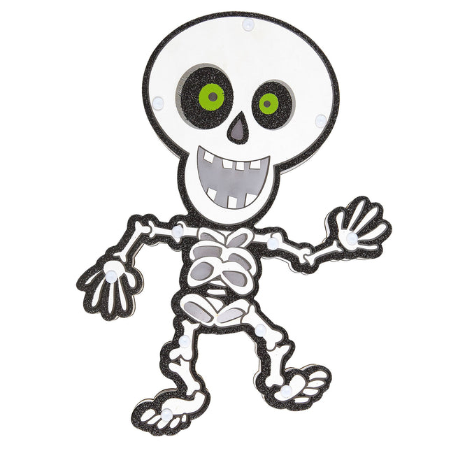 Halloweenowa dekoracja ścienna Szkielet ze światłem