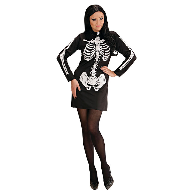 Sukienka na Halloween Black White Ladies Skeleton