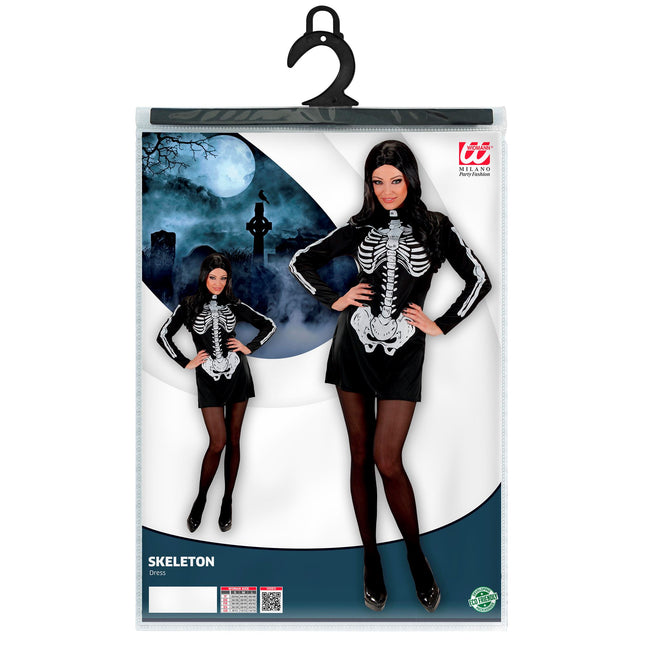 Sukienka na Halloween Black White Ladies Skeleton