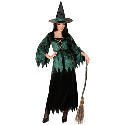 Sukienka na Halloween Zielona damska czarownica