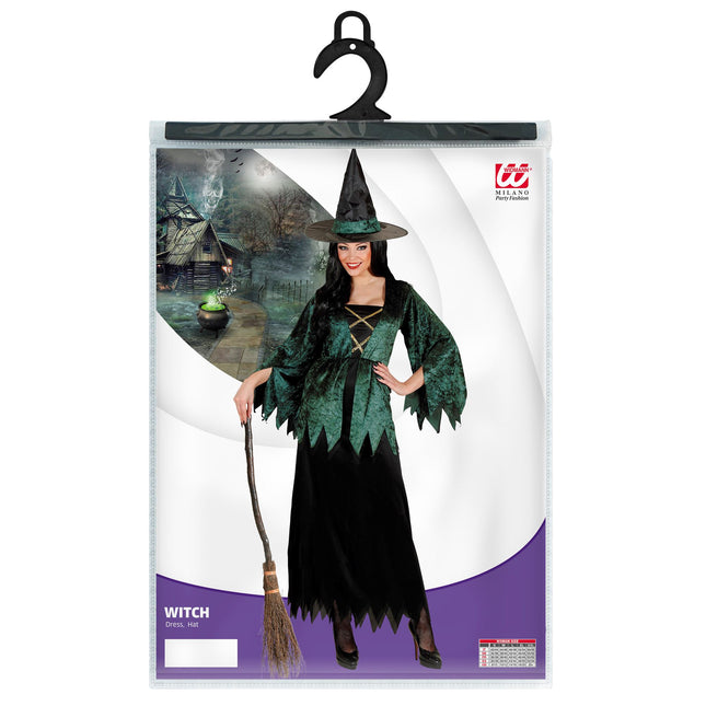 Sukienka na Halloween Zielona damska czarownica