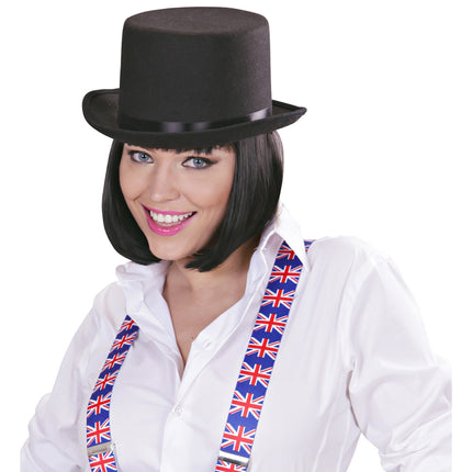 Czarny filc do wysokich czapek