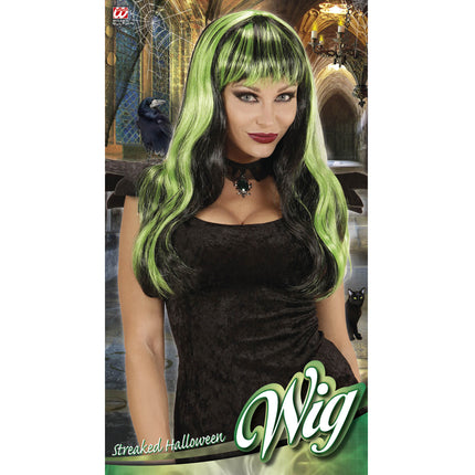 Peruka na Halloween Czarny Zielony