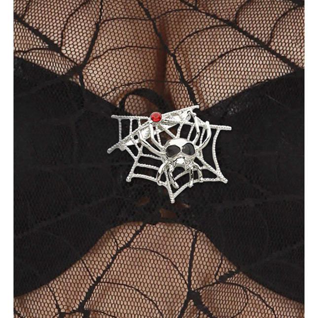 Pajęcza broszka na Halloween