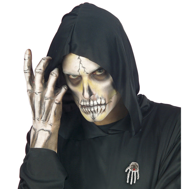 Broszka na Halloween Ręka szkieletu