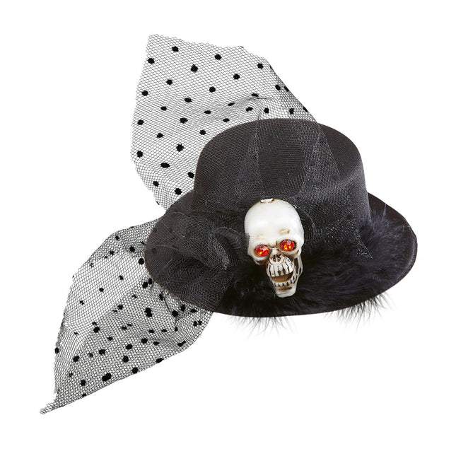 Halloweenowy kapelusz czaszka mini