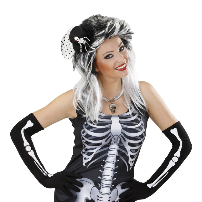 Halloweenowy kapelusz szkielet