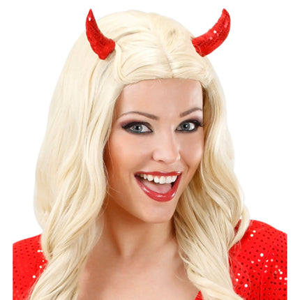 Halloweenowa spinka do włosów Czerwony róg 2szt