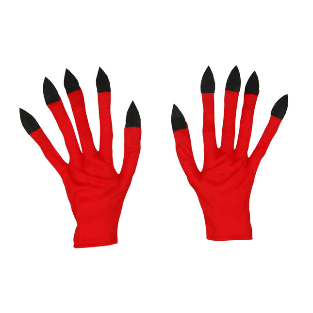 Rękawiczki na Halloween Czerwony Czarny Diabeł