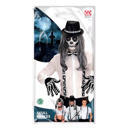 Szelki na Halloween Czarne Białe Czaszki