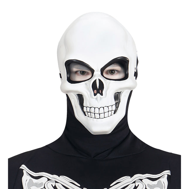 Maska na Halloween Biała Czarna Czaszka