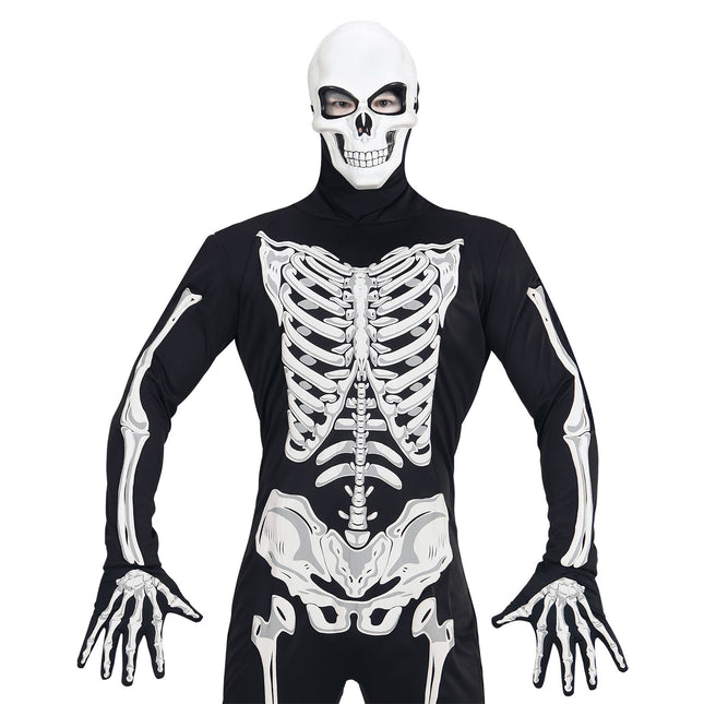 Maska na Halloween Biała Czarna Czaszka