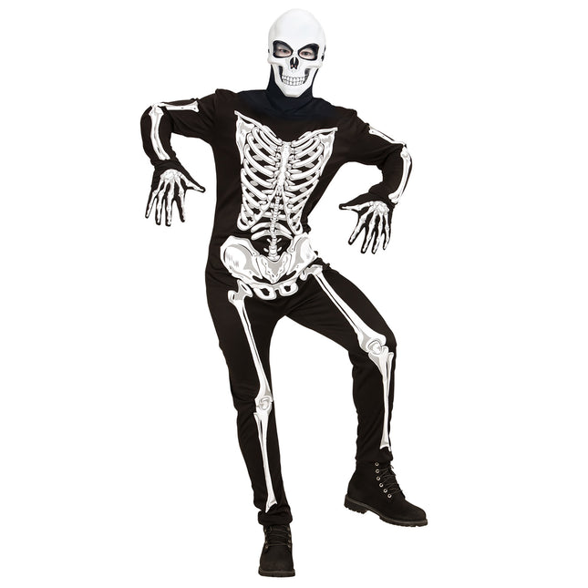 Maska na Halloween Biała Czarna Czaszka