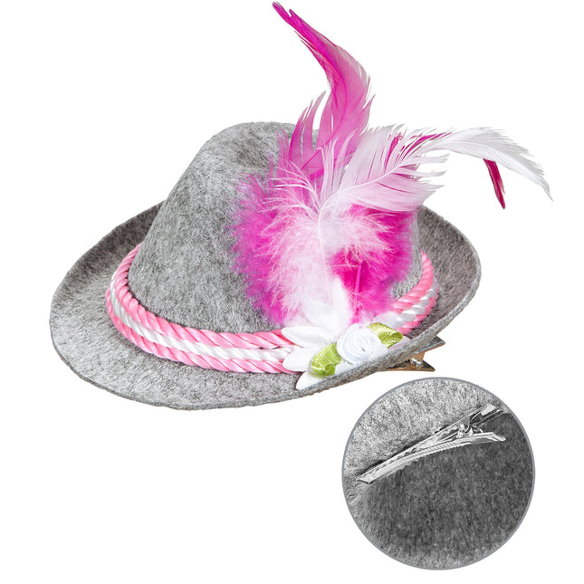 MINI FEDORA BAWARSKA, RÓŻOWA