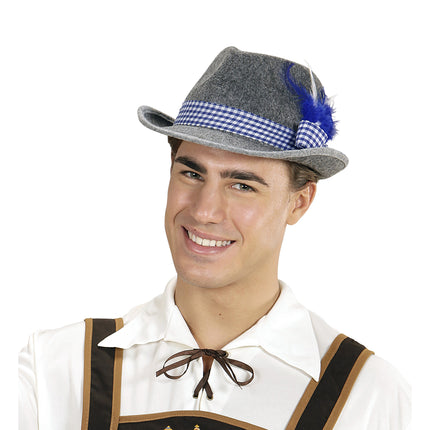 Kapelusz Oktoberfest Tiroler z niebieskimi piórami