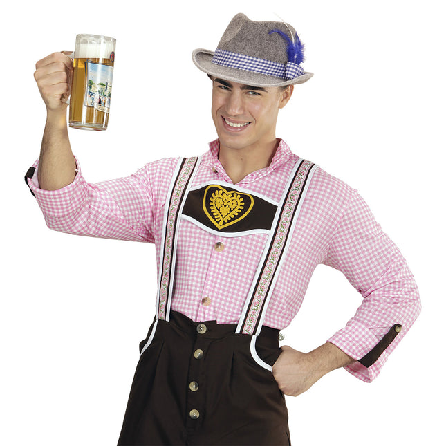 Kapelusz Oktoberfest Tiroler z niebieskimi piórami