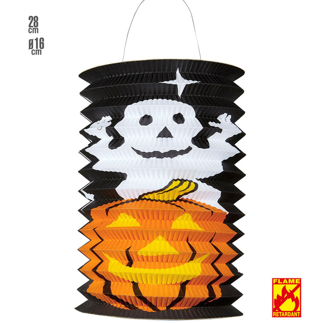 Halloweenowa latarnia z dynią i duchem