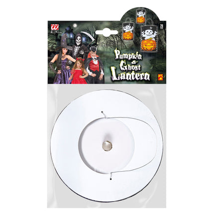 Halloweenowa latarnia z dynią i duchem