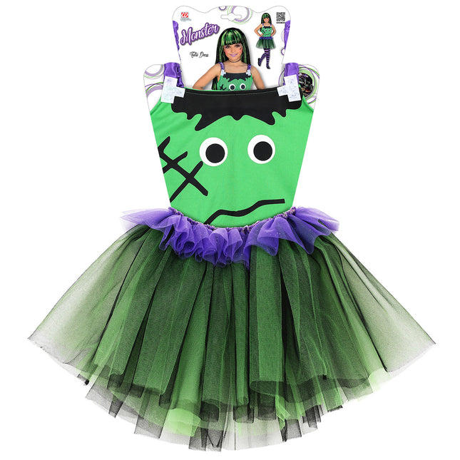 Sukienka na Halloween Zielona Dziewczyna Potwór