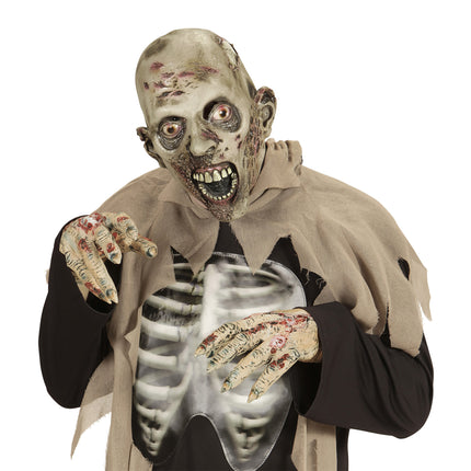 Maska na Halloween Zielony Zombie