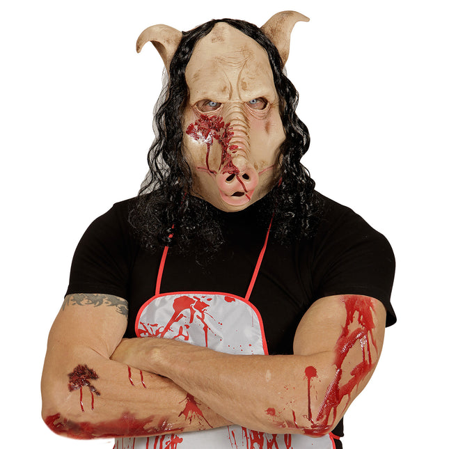 Maska na Halloween Beżowa Świnia
