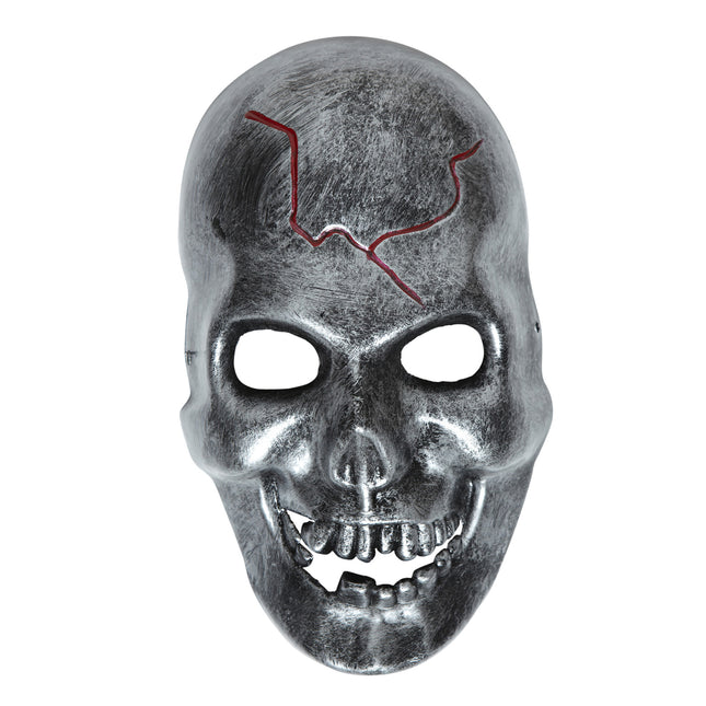 Maska na Halloween Żelazna szara czaszka