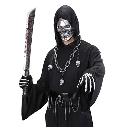 Maska na Halloween Żelazna szara czaszka