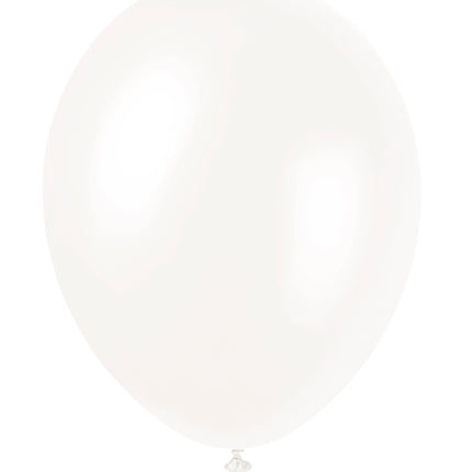 12" Perłowe balony Premium, 8 sztuk - opalizujące białe