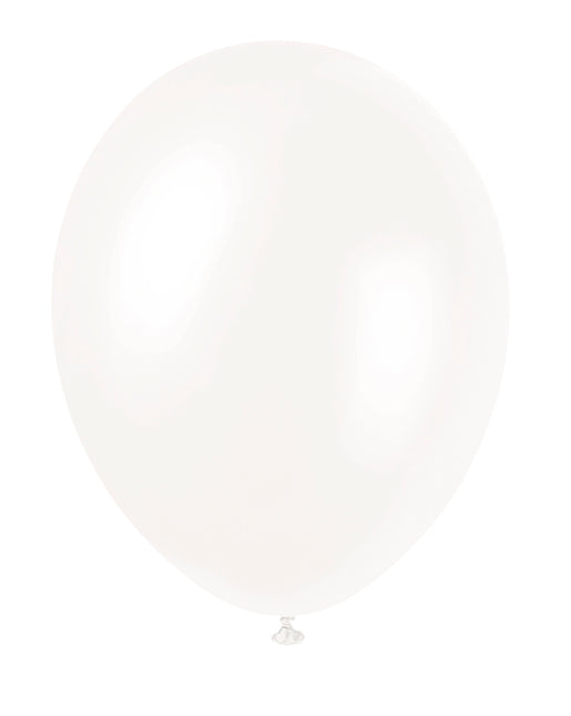 12" Perłowe balony Premium, 8 sztuk - opalizujące białe
