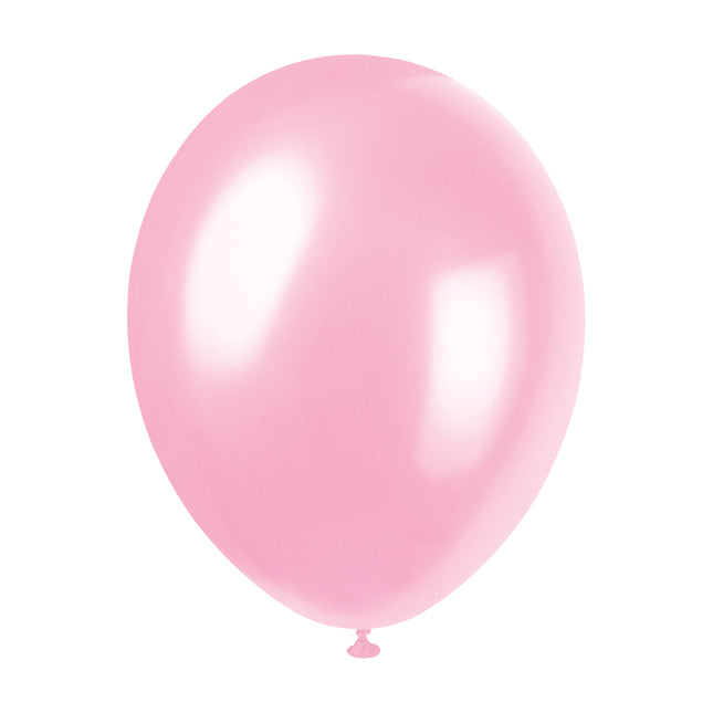 12" Perłowe balony Premium, 8 szt. - Kryształowy róż