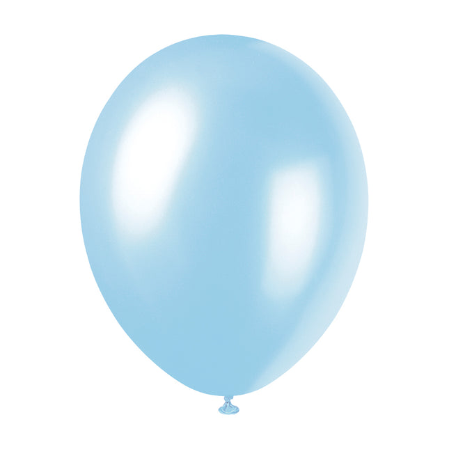 12" Perłowe balony premium, 8 szt. - błękitne