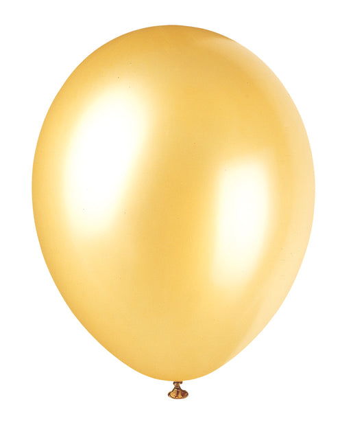 12" Perłowe balony premium, 8 sztuk - złoty szampan