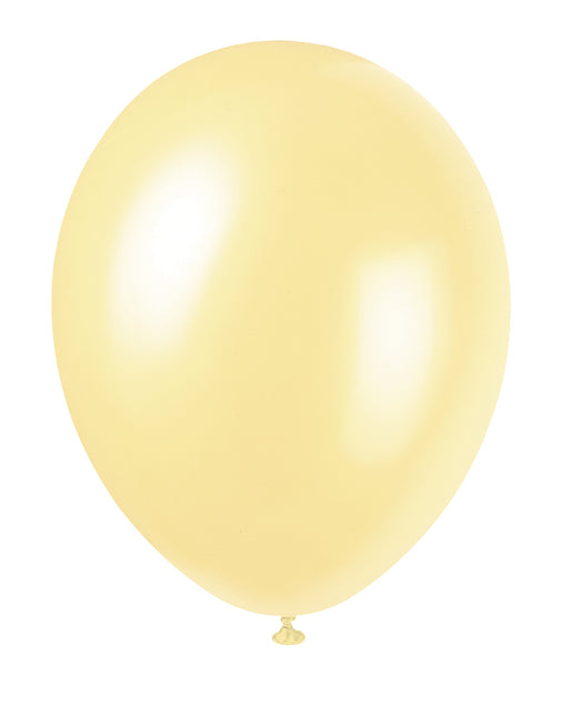 12" Perłowe balony Premium, 8 sztuk - kość słoniowa