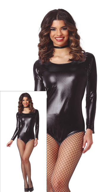 Legginsy damskie czarne metaliczne