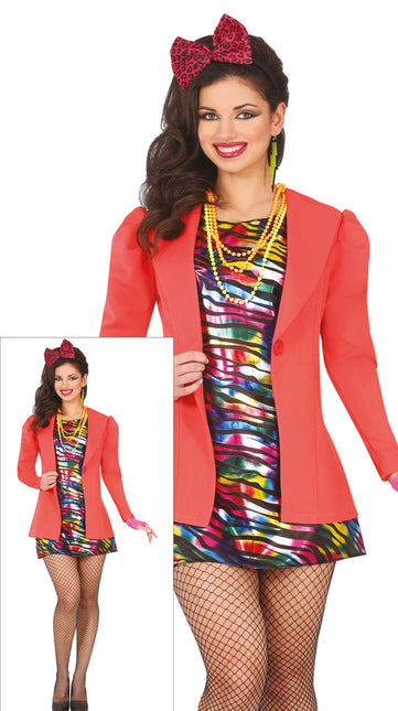 Neonowy kostium 80S Rainbow Ladies