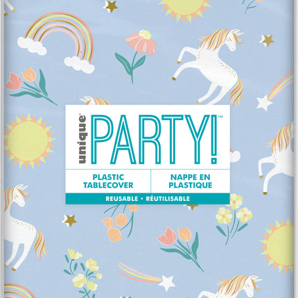 Prostokątny plastikowy pokrowiec na stół Dainty Unicorn 54" x 84"