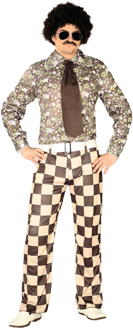 Kostium Disco 70S brązowy męski