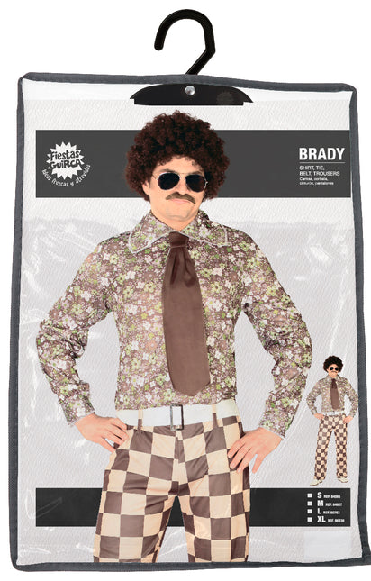Kostium Disco 70S brązowy męski