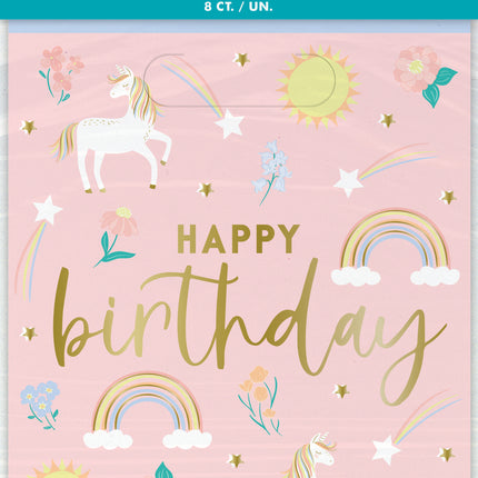 Torebki z łupami Dainty Unicorn "Happy Birthday", 8 szt.